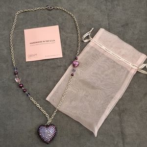 Tarina Tarantino Pave Heart Necklace